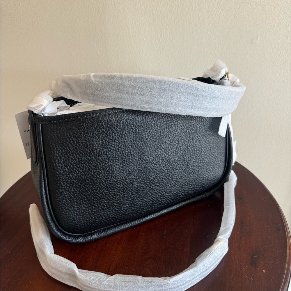 Coach Classic Black Leather Shoulder Bag